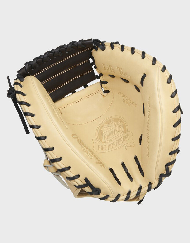 Rawlings RAWLINGS PRO PREFERRED SERIES CATCHERS MITT 34-INCH BASEBALL GLOVE RHT - CAMEL/BLACK