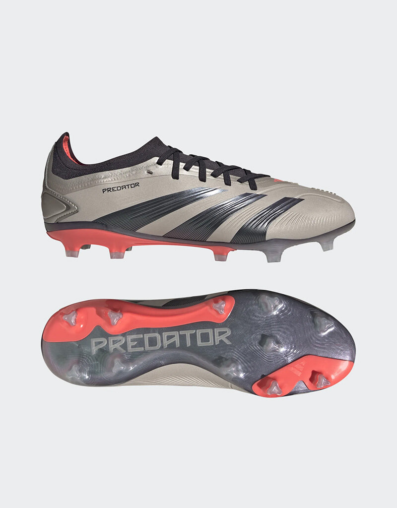 Adidas adidas Predator Pro Firm Ground Cleats  - Platinum Metallic/AuroraBlack/Turbo