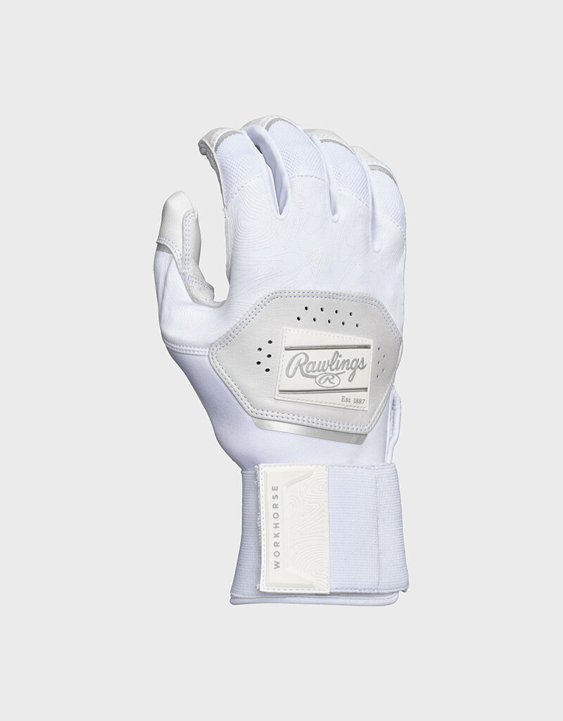 Rawlings RAWLINGS ADULT WORKHORSE COMPRESSION STRAP BASEBALL BATTING GLOVES - WHITE