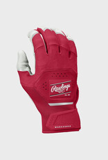Rawlings RAWLINGS YOUTH WORKHORSE BASEBALL BATTING GLOVES - WHITE/SCARLET