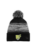 New Era QC Strikers New Era Knit Chilled Pom Beanie-Black/Graphite