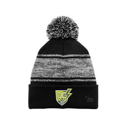 New Era QC Strikers New Era Knit Chilled Pom Beanie-Black/Graphite