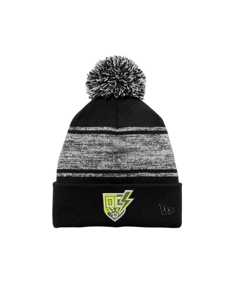 New Era QC Strikers New Era Knit Chilled Pom Beanie-Black/Graphite