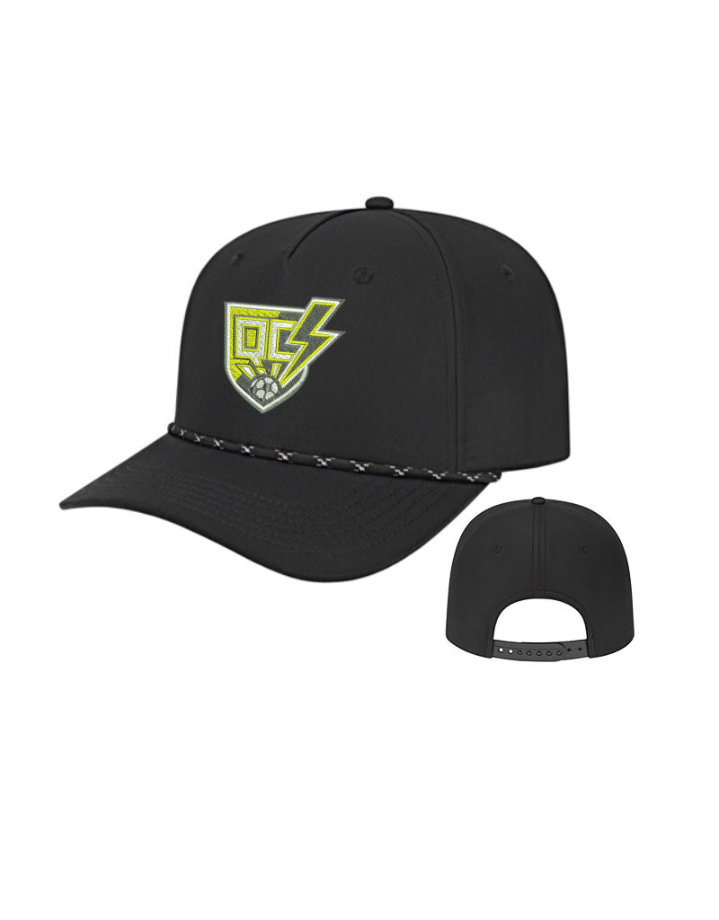 QC Strikers Athletic Rope Cap - Black/Black/White