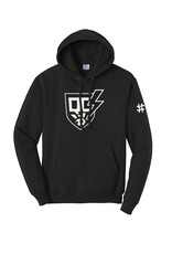 QC Strikers Unisex Fleece Hooded Sweatshirt-Black