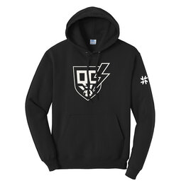 QC Strikers Unisex Fleece Hooded Sweatshirt-Black
