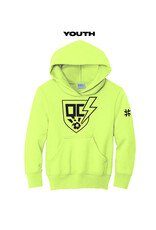 QC Strikers Youth Basic Hooded Sweatshirt-Neon Yellow YOUTH