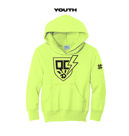 QC Strikers Youth Basic Hooded Sweatshirt-Neon Yellow YOUTH