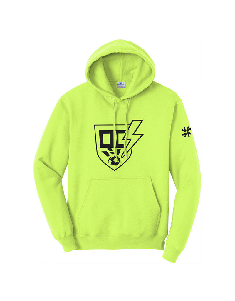 QC Strikers Unisex Basic Hooded Sweatshirt-Neon Yellow