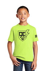 QC Strikers Youth Short Sleeve Tee-Neon Yellow YOUTH