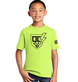 QC Strikers Youth Short Sleeve Tee-Neon Yellow YOUTH