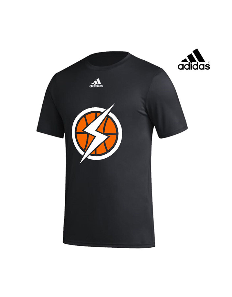 QC Shockers BB Adidas Men Short Sleeve Pregame BOS Performance Tee - Black