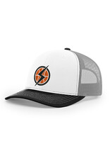 QC Shockers BB Richardson Pro Mesh Adjustable Trucker Cap Tri Color- White/Aluminum/ Black