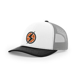 QC Shockers BB Richardson Pro Mesh Adjustable Trucker Cap Tri Color- White/Aluminum/ Black
