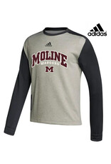 Moline Maroons adidas Team Issue Colorblock Crew-Grey/Black