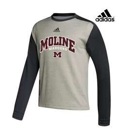 Moline Maroons adidas Team Issue Colorblock Crew-Grey/Black