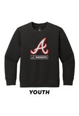 QC Area Knights Pinstripe "A" Crewneck Youth-Black