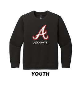 QC Area Knights Pinstripe "A" Crewneck Youth-Black