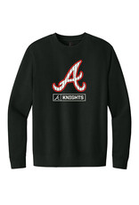 QC Area Knights Pinstripe "A" Crewneck-Black