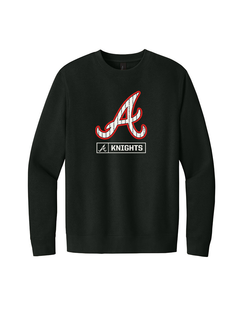 QC Area Knights Pinstripe "A" Crewneck-Black