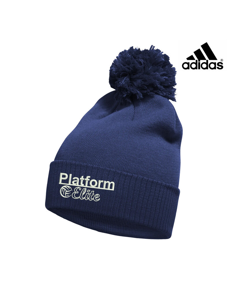 Adidas Platform Elite Adidas Solid Cuffed Pom Beanie-Navy