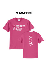 Platform Elite Youth Short Sleeve Team Tee-Pink