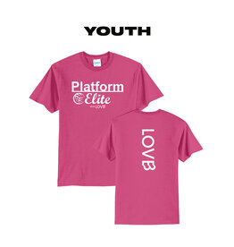 Platform Elite Youth Short Sleeve Team Tee-Pink