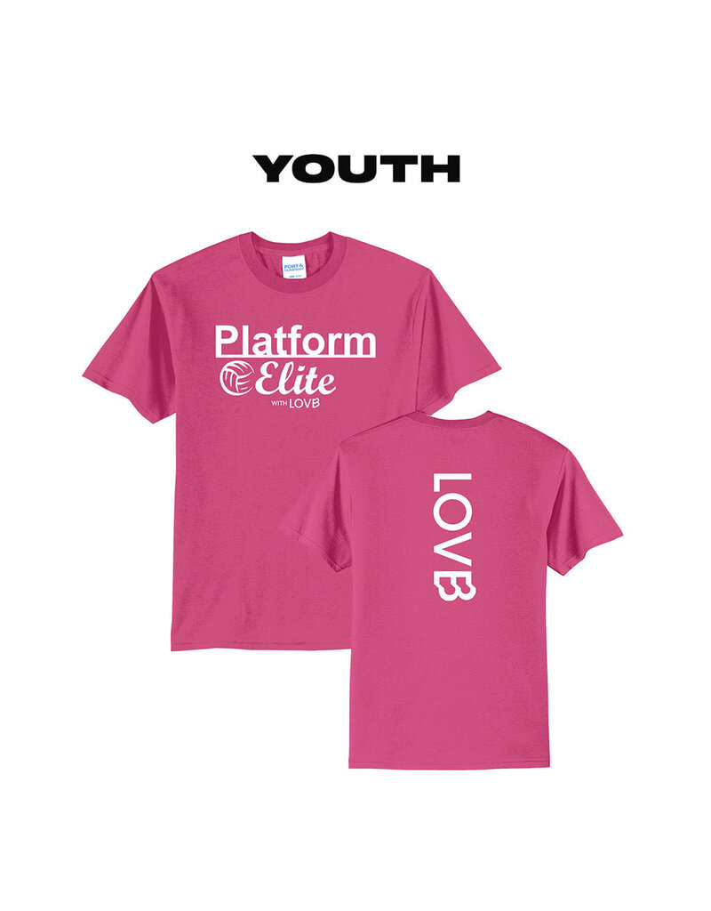 Platform Elite Youth Short Sleeve Team Tee-Pink