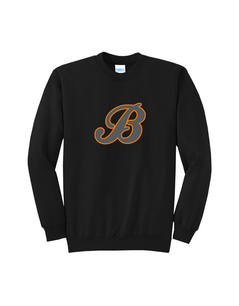Barnstormers Baseball Unisex Fleece Crewneck Sweatshirt-Black