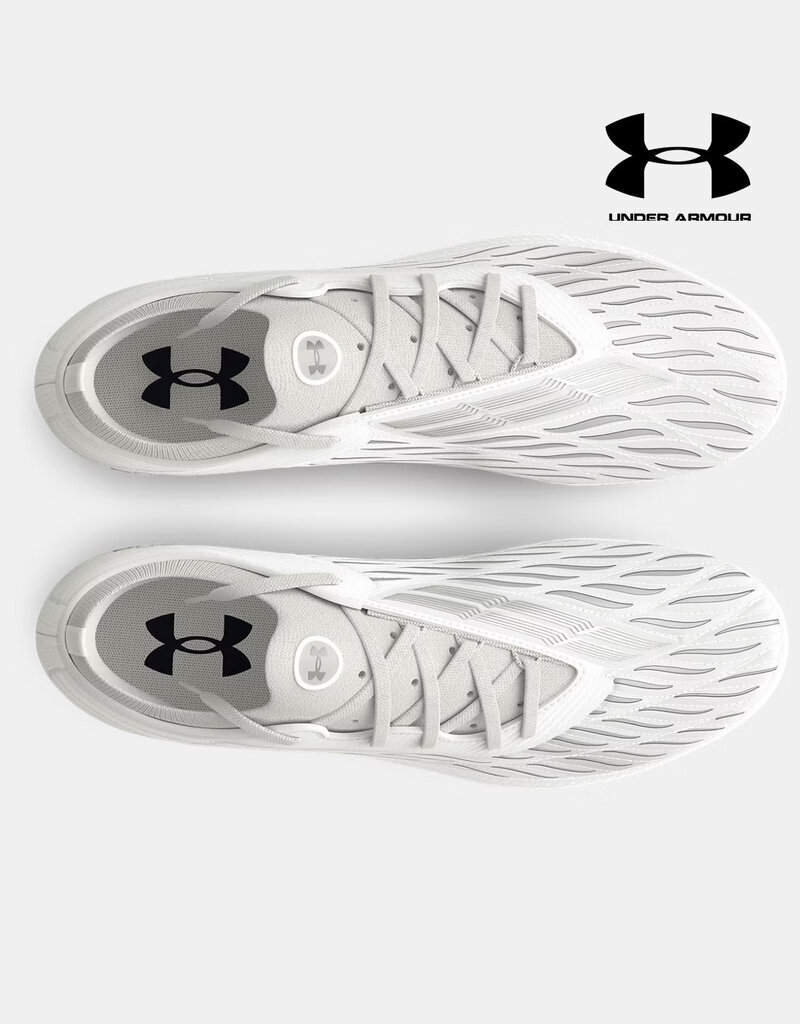 Under Armour UA Magnetico Elite 4 FG Men's Soccer Cleats - White/WhiteClay/Metallic Silver