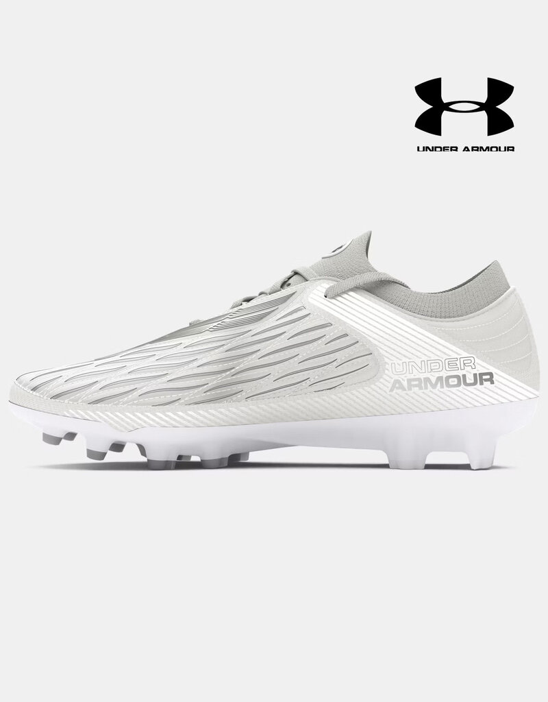 Under Armour UA Magnetico Elite 4 FG Men's Soccer Cleats - White/WhiteClay/Metallic Silver