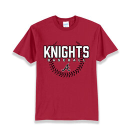 QCA Knights Baseball Short Sleeve Tee - Red