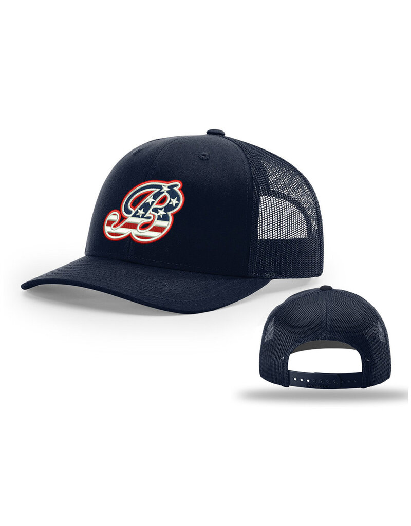 Barnstormer BB Richardson Pro Crown Mesh Back solid color Adjustable back cap Solid-navy