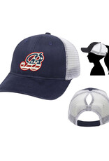 Barnstormer BB Ladies Fit With Ponytail Mesh Back Hat -Navy/White