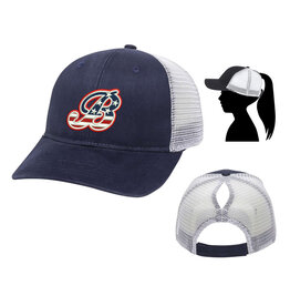 Barnstormer BB Ladies Fit With Ponytail Mesh Back Hat -Navy/White