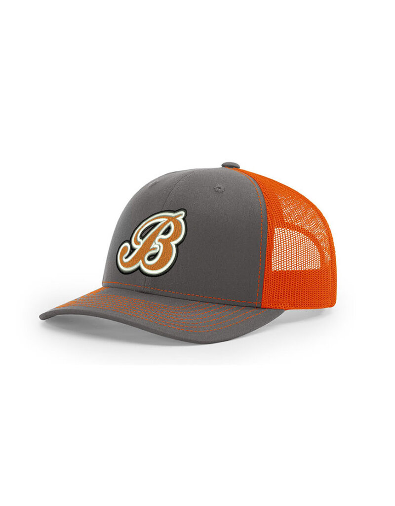 Barnstormer BB Richardson Pro Crown Mesh Back Adjustable back cap Split-Charcoal/Orange