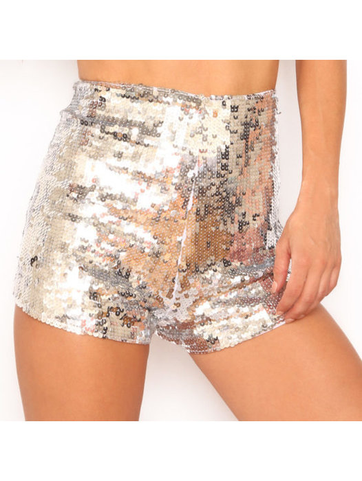sequin high waisted shorts