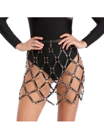 Leatherette Criss Cross Skirt