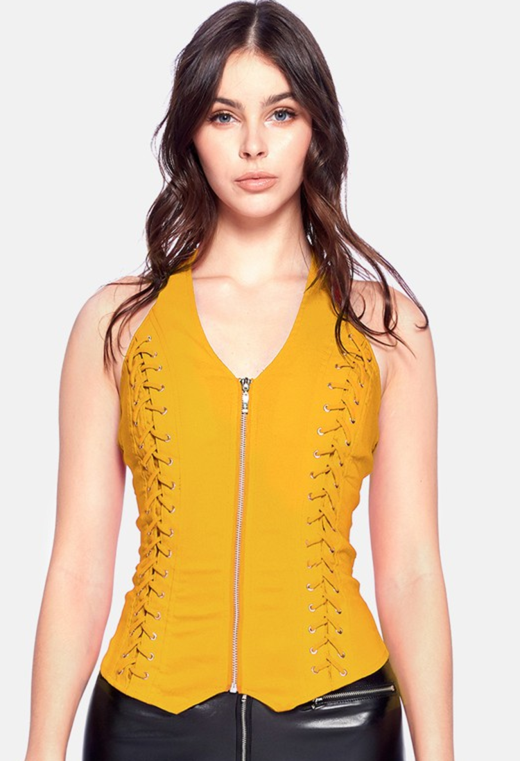 Lace Up Detail Halter Top