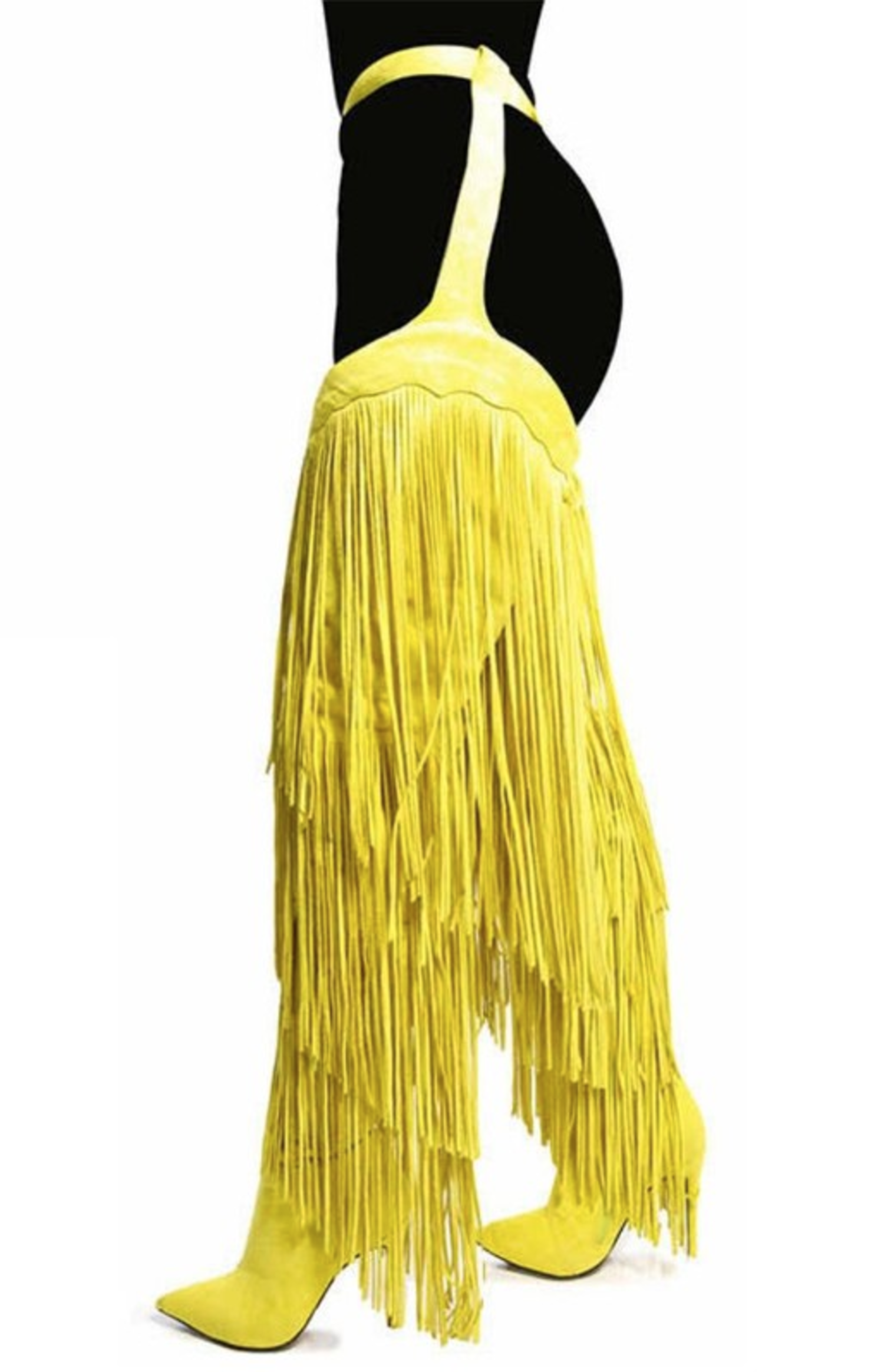 yellow fringe boots