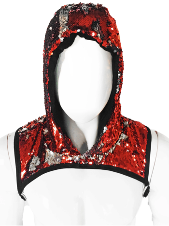 Knobs Red/Silver Sequin Hooded Harness
