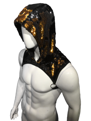 Knobs Gold/Bronze Sequin Hooded Harness