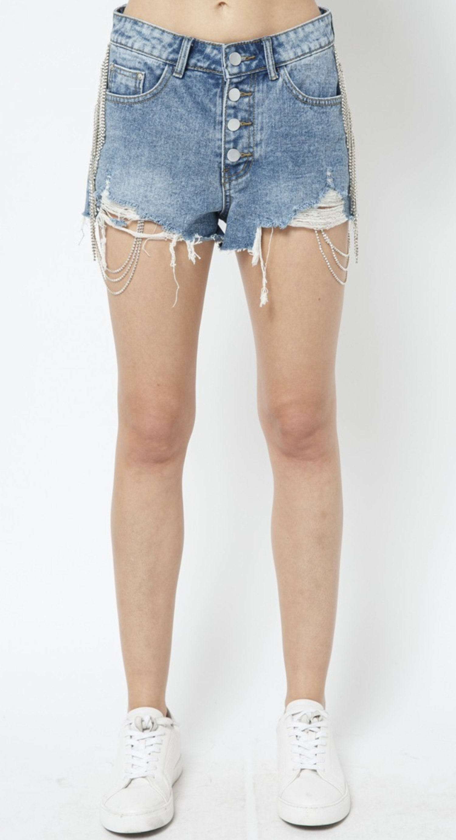 fringe jean shorts