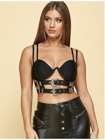 Bandage Top with Front Belt