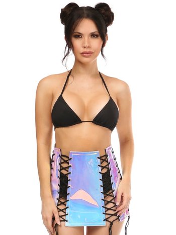 Holo Lace-Up Skirt