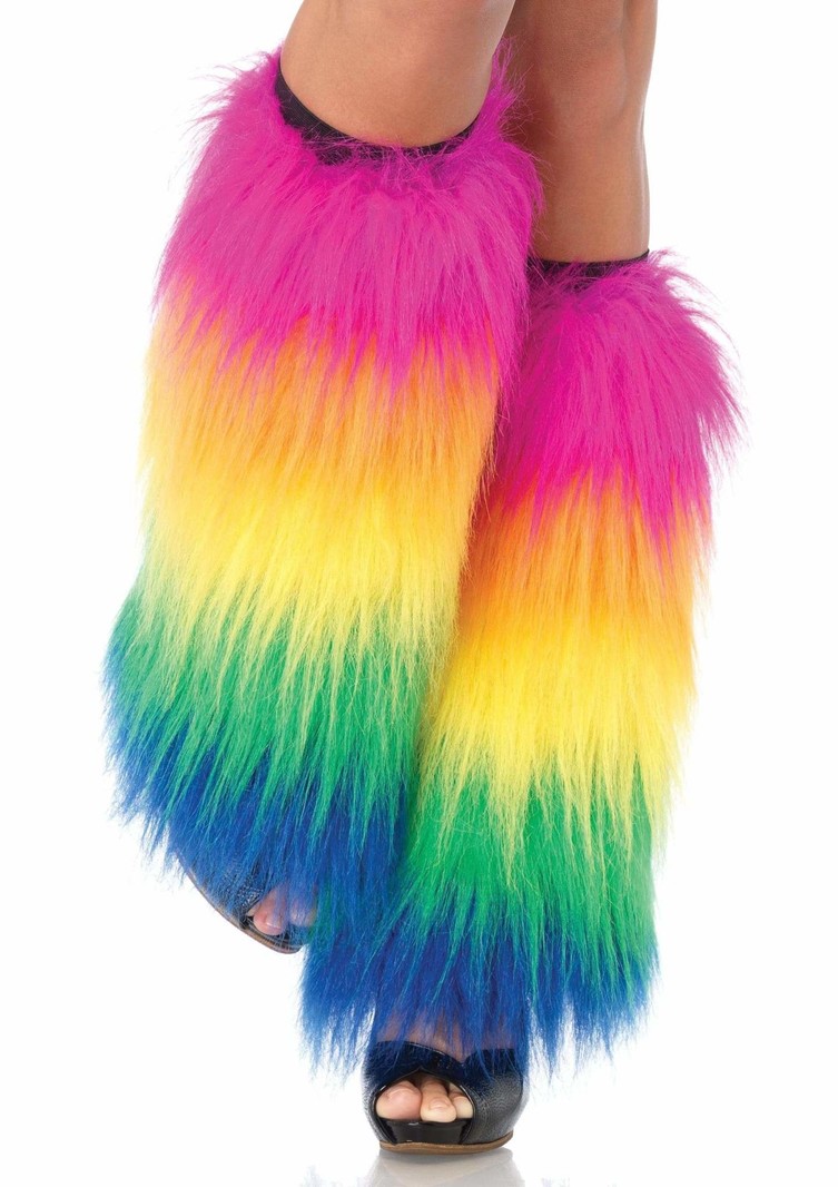 Kat Furry Rainbow Leg Warmers