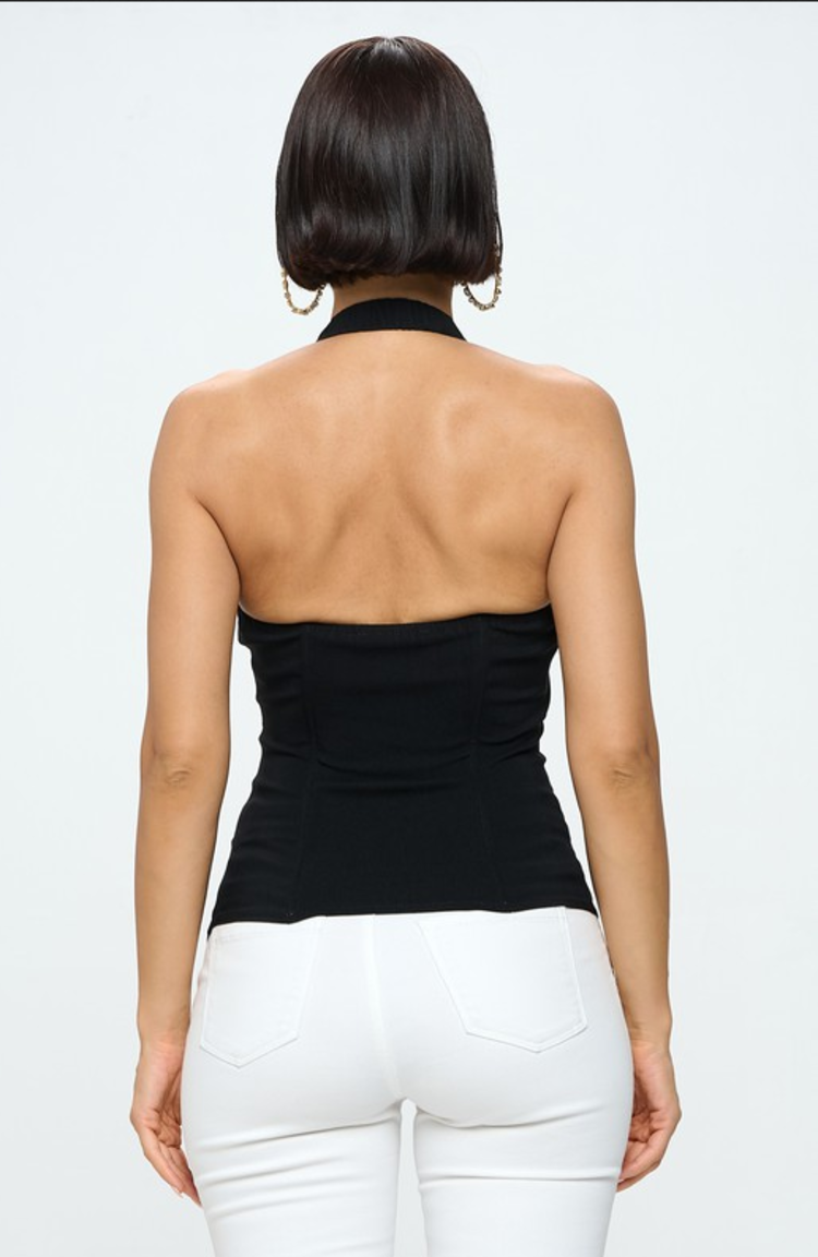 Lace Up Detail Halter Top