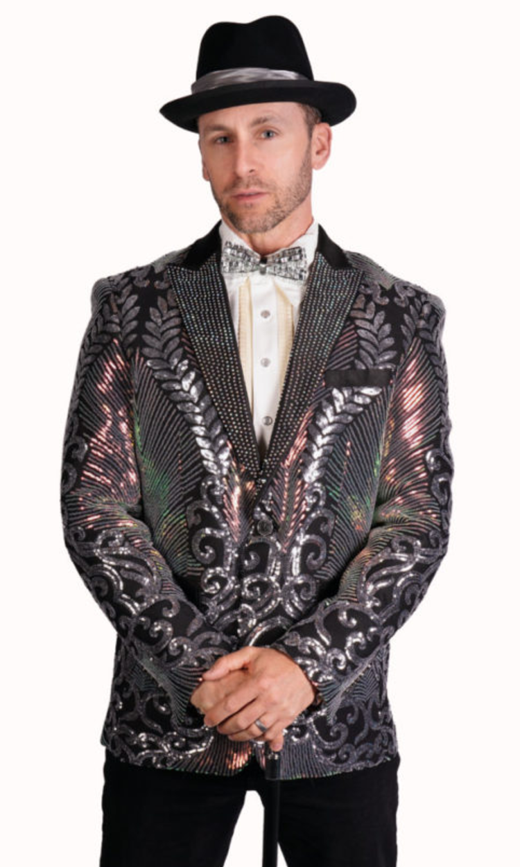 Silver Art Deco Sequin Blazer