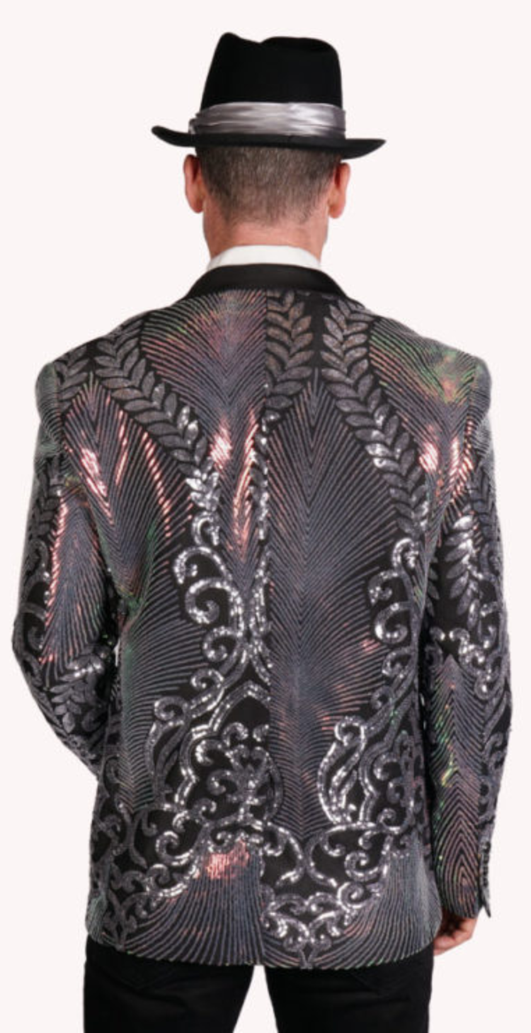 Silver Art Deco Sequin Blazer