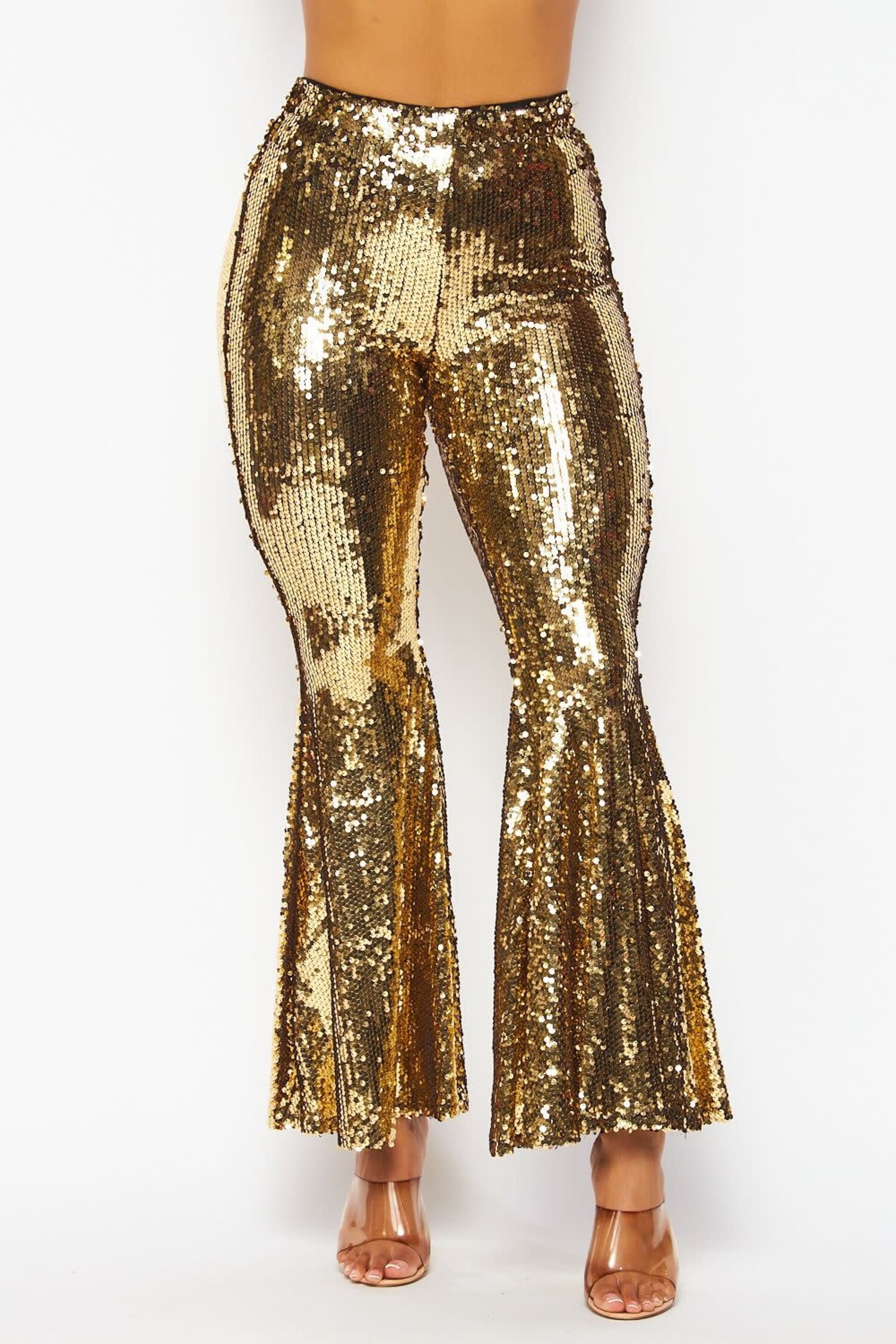 Plus Size Flared Disco Sequin Pants – 2020AVE